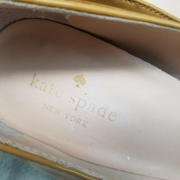 Kate Spade Shoes Womens Size 7 Tan Patent Leather Pointed Toe Pumps - Picture 10 of 13